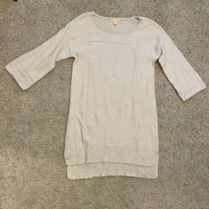 Nevin 100% Cashmere Cream Tunic Sweater